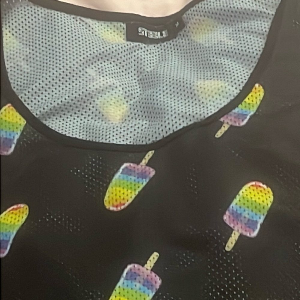 Steel size medium lollipop popsicle tank top